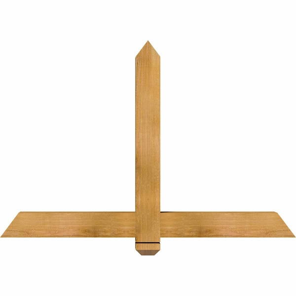 Ekena Millwork Eugene Rough Sawn Timber Gable Bracket, Western Red Cedar, 48"W x 32"H x 4"D x 4"F, 16/12 Pitch GBW048X32X0404EUG00RWR - main